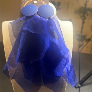 Elegant Blue Statement Earrings